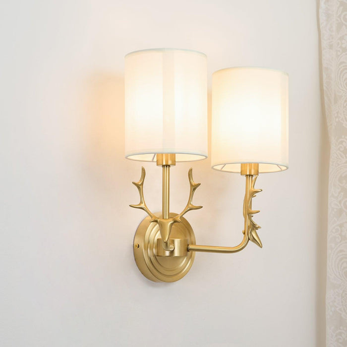 Brass Deer Head Wall Light - DWHOME