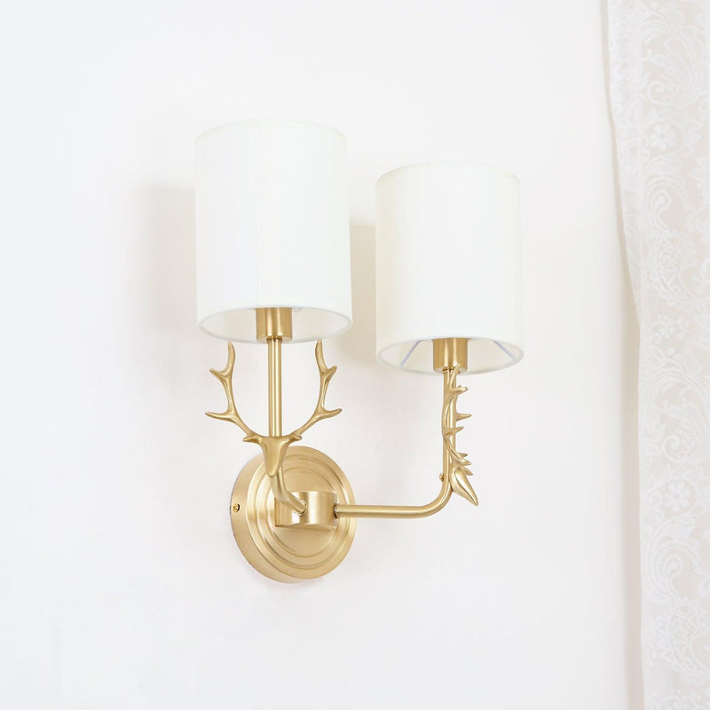 Brass Deer Head Wall Light-DWHOME