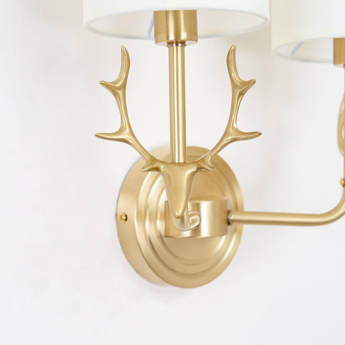 Brass Deer Head Wall Light - DWHOME