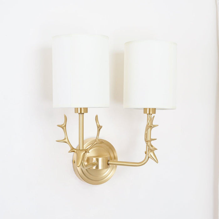 Brass Deer Head Wall Light - DWHOME