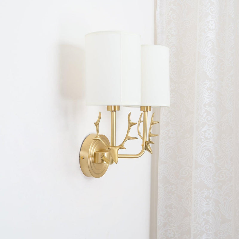 Brass Deer Head Wall Light-DWHOME