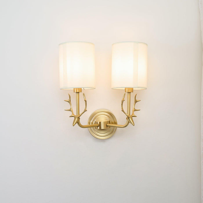 Brass Deer Head Wall Light - DWHOME