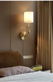 Brass Deer Head Wall Light-DWHOME