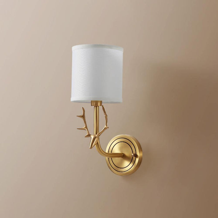 Brass Deer Head Wall Light - DWHOME