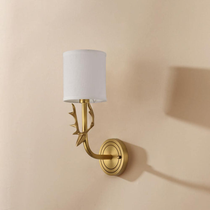 Brass Deer Head Wall Light - DWHOME