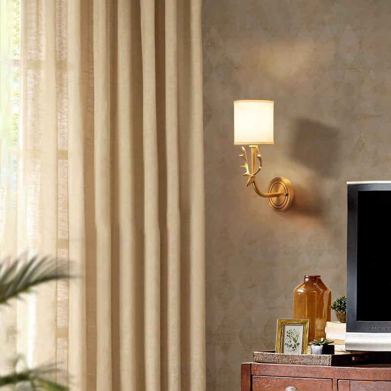 Brass Deer Head Wall Light-DWHOME