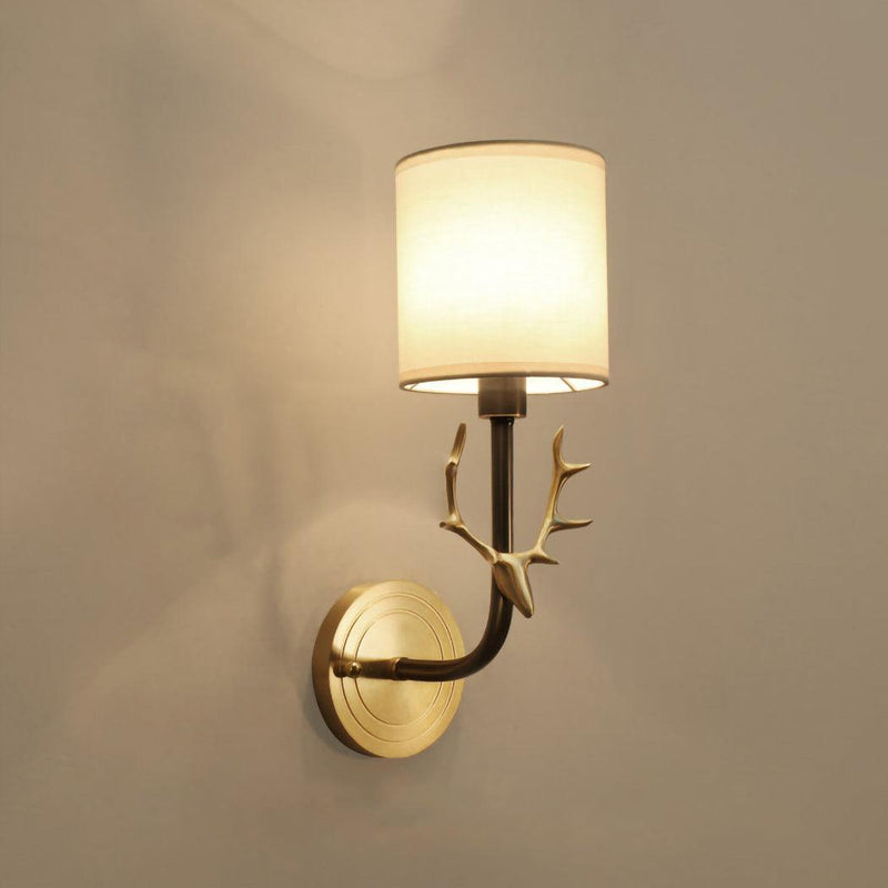 Brass Deer Head Wall Light-DWHOME