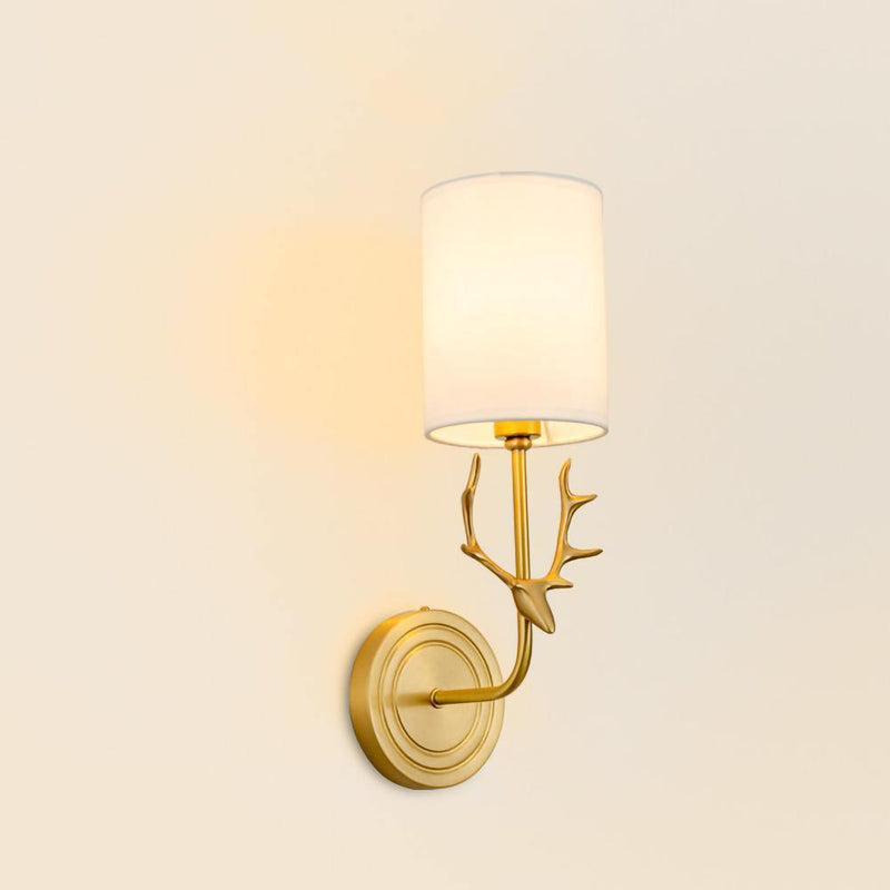 Brass Deer Head Wall Light-DWHOME