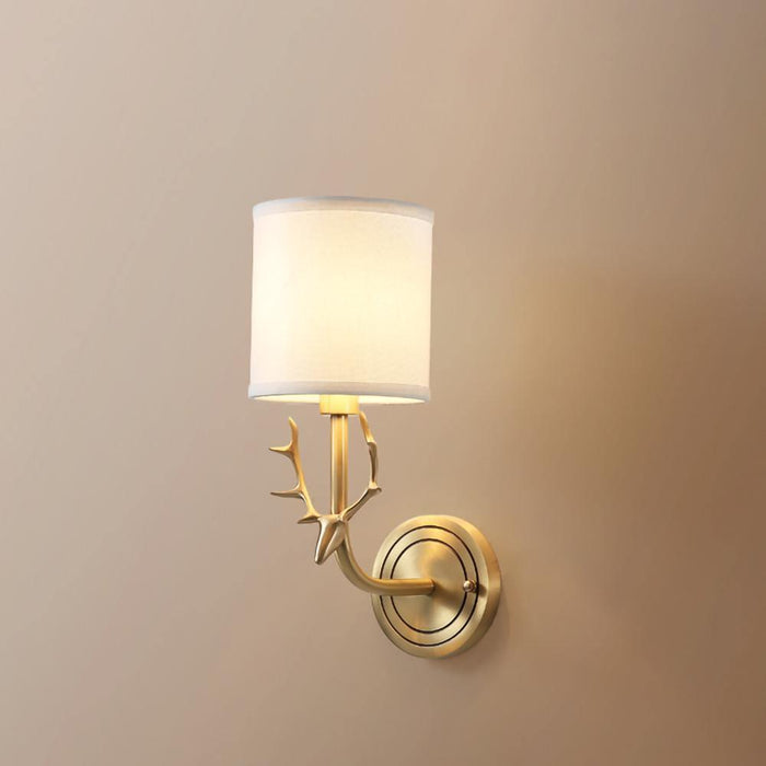 Brass Deer Head Wall Light - DWHOME