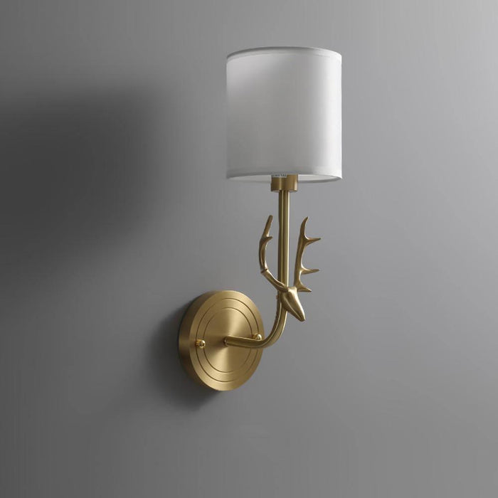 Brass Deer Head Wall Light - DWHOME