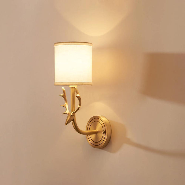 Brass Deer Head Wall Light - DWHOME