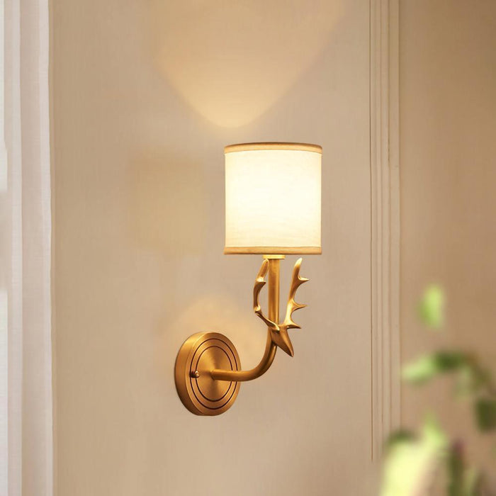 Brass Deer Head Wall Light - DWHOME