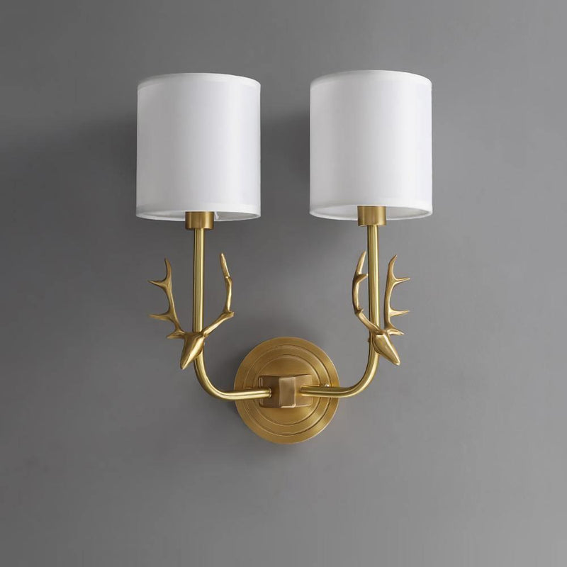 Brass Deer Head Wall Light-DWHOME