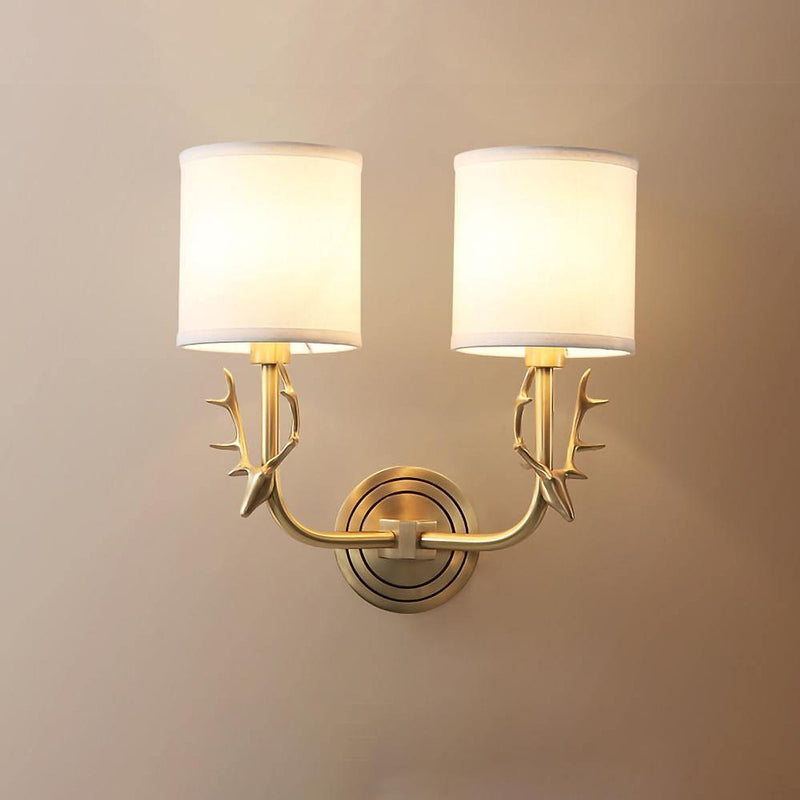 Brass Deer Head Wall Light-DWHOME