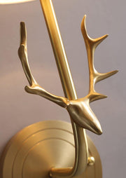 Brass Deer Head Wall Light-DWHOME