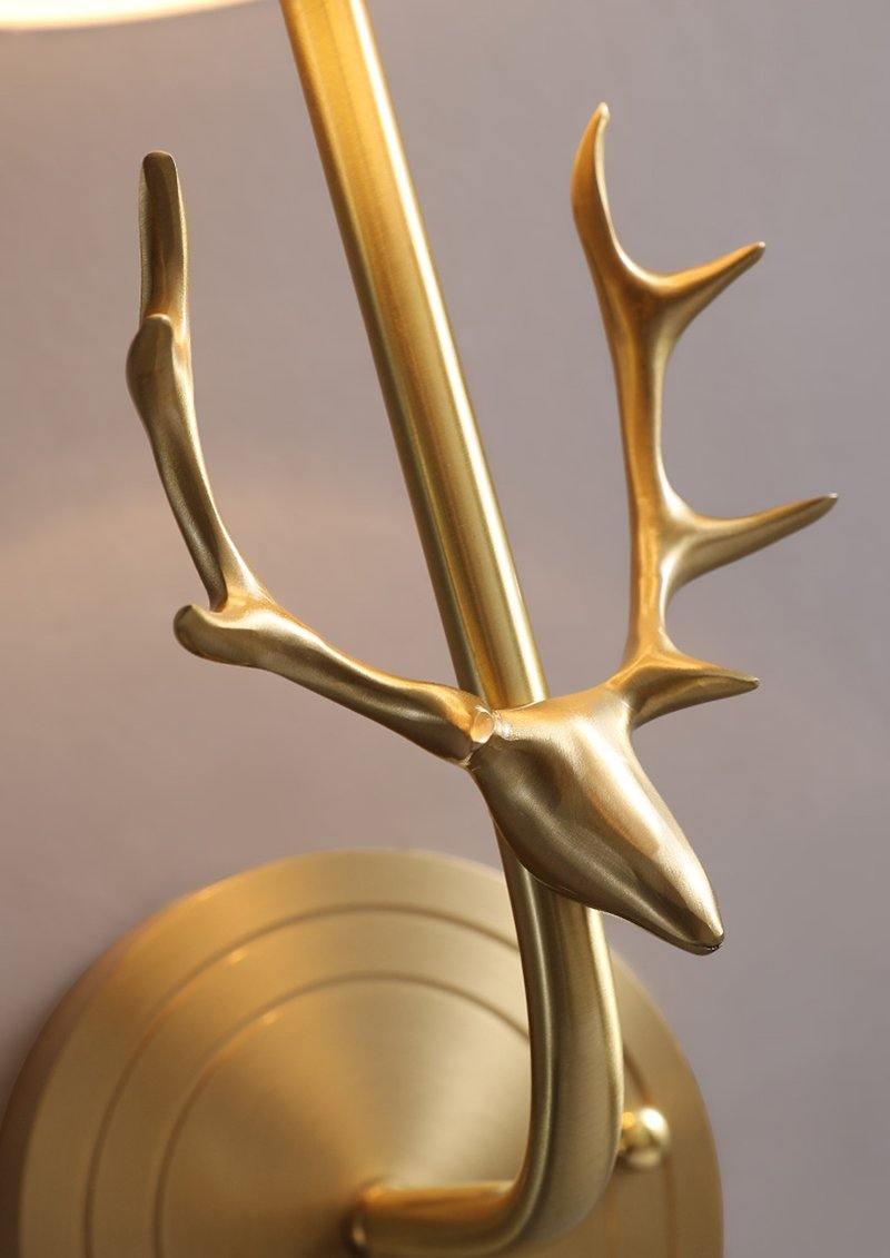 Brass Deer Head Wall Light-DWHOME
