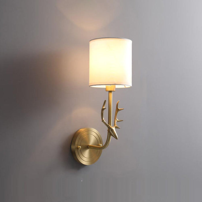 Brass Deer Head Wall Light - DWHOME