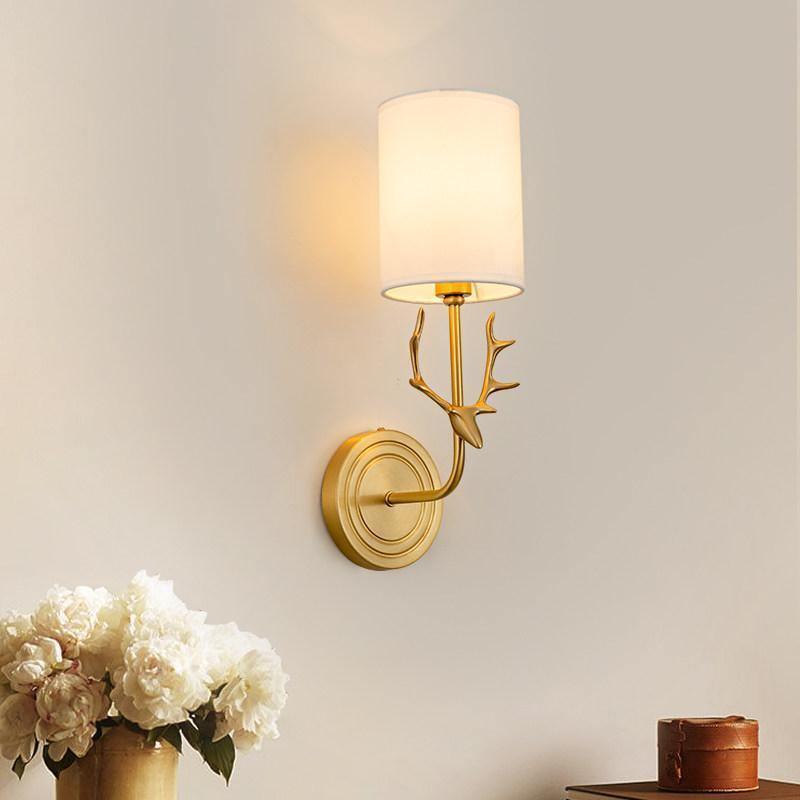 Brass Deer Head Wall Light-DWHOME