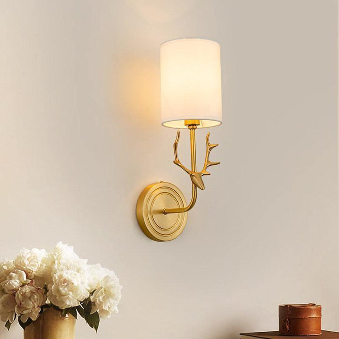 Brass Deer Head Wall Light - DWHOME