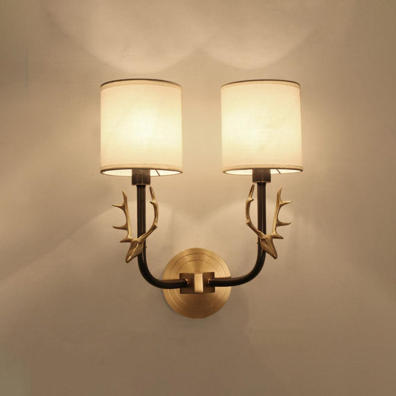 Brass Deer Head Wall Light-DWHOME