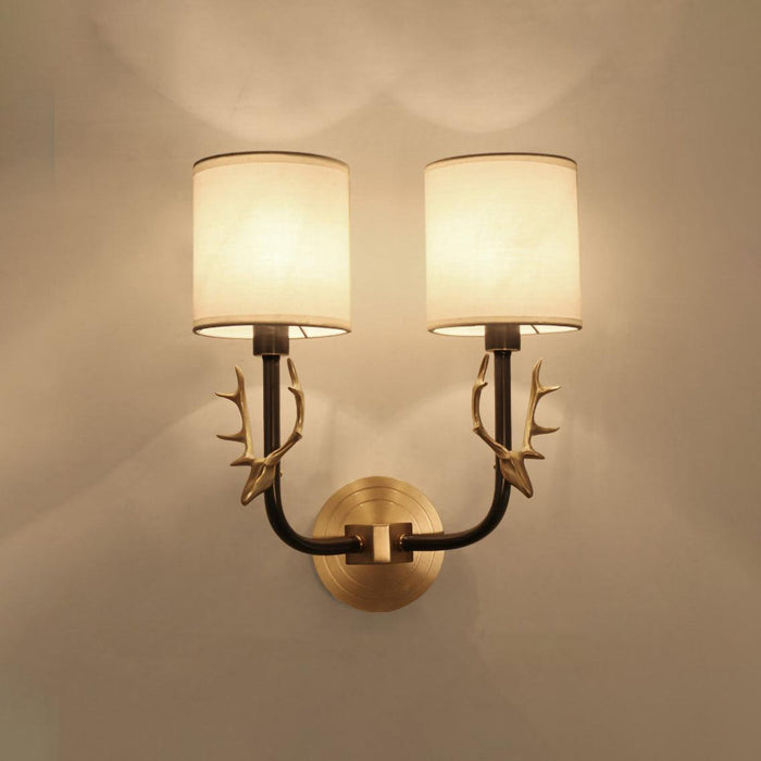 Brass Deer Head Wall Light - DWHOME