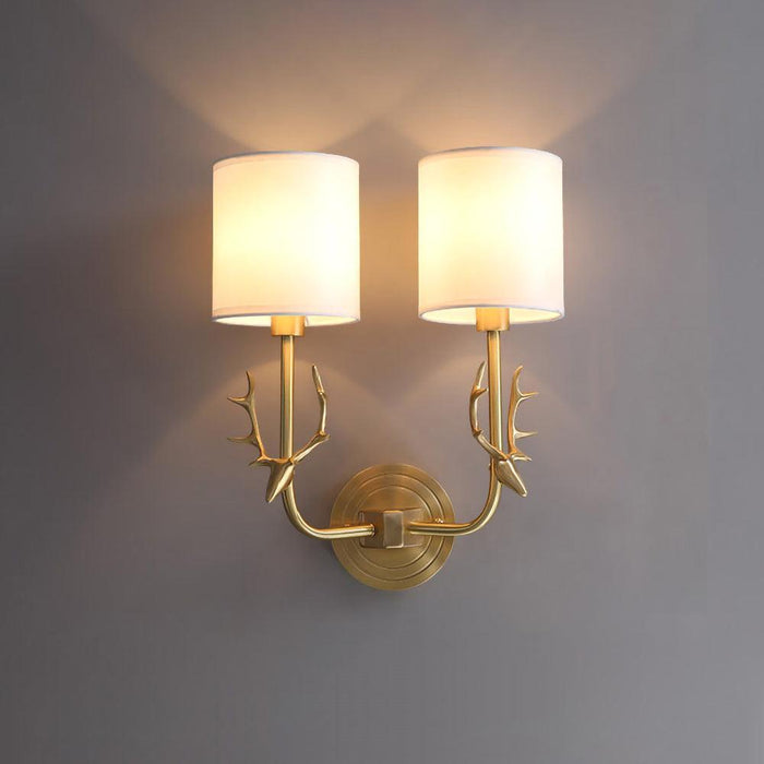 Brass Deer Head Wall Light - DWHOME