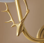 Brass Deer Head Wall Light-DWHOME