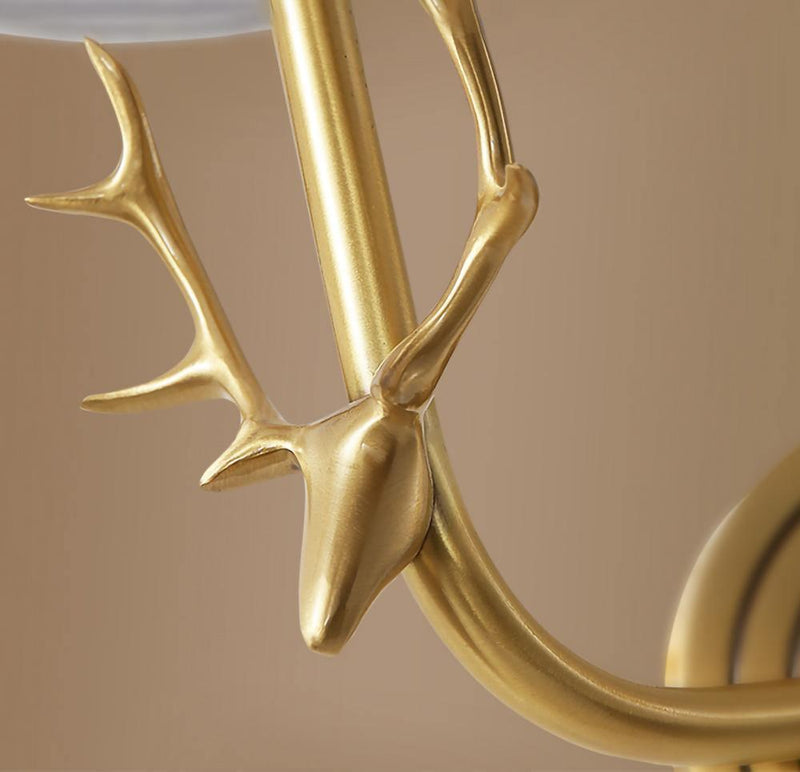 Brass Deer Head Wall Light-DWHOME