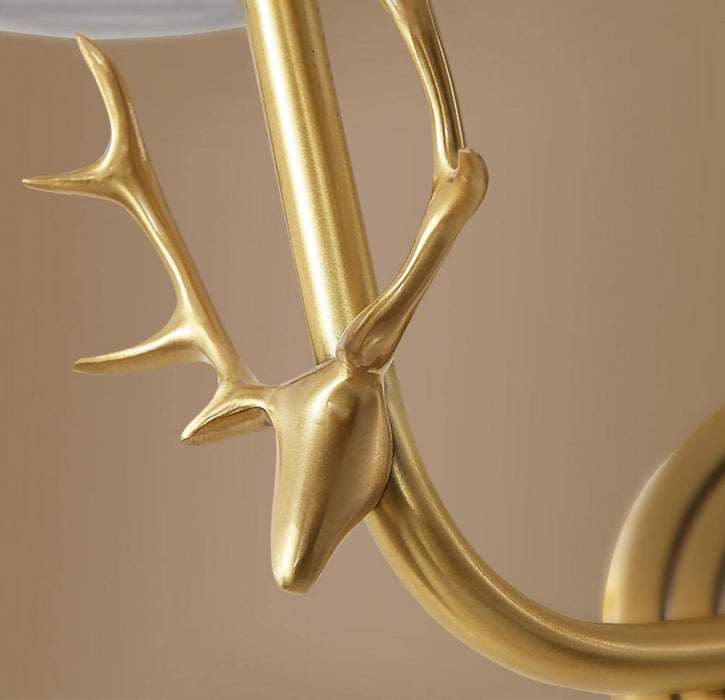 Brass Deer Head Wall Light - DWHOME