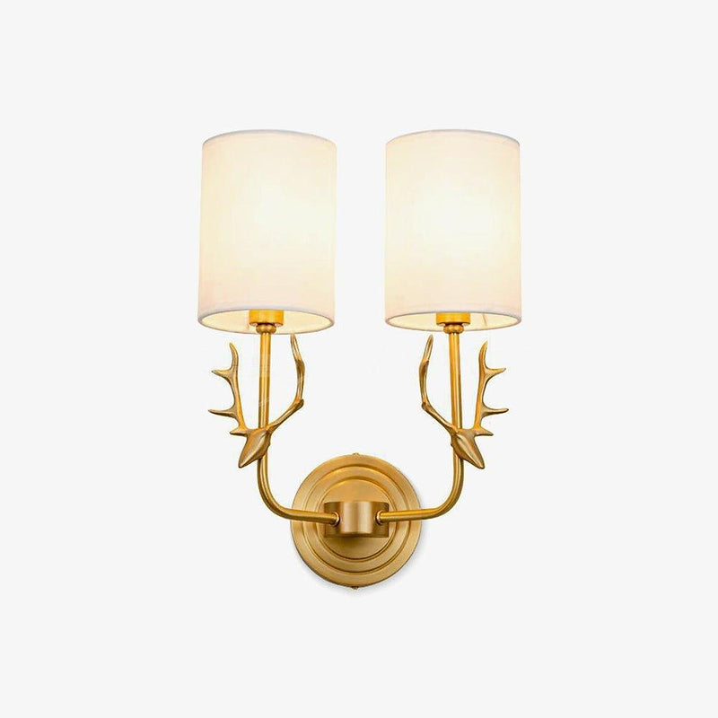 Brass Deer Head Wall Light-DWHOME