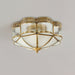 Brass Domed Flush Ceiling Lamp.