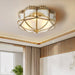 Brass Domed Flush Ceiling Lamp.