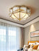 Brass Domed Flush Ceiling Lamp.