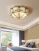 Brass Domed Flush Ceiling Lamp.