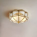 Brass Domed Flush Ceiling Lamp.