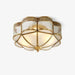 Brass Domed Flush Ceiling Lamp.