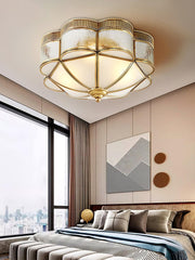 Brass Domed Flush Ceiling Lamp-DWHOME
