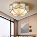 Brass Domed Flush Ceiling Lamp.