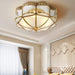 Brass Domed Flush Ceiling Lamp.