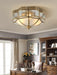 Brass Domed Flush Ceiling Lamp.