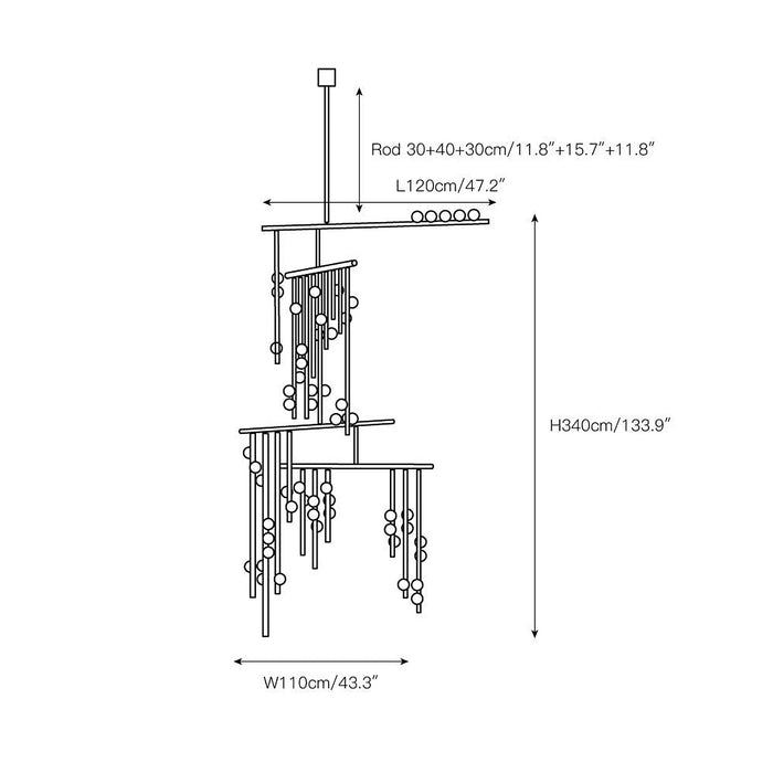 Brass Drop System Chandelier-DWHOME