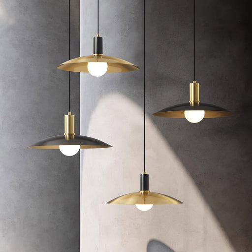 Brass Flared Pendant Lamp.