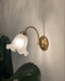 Brass Floral Glass Sconce.