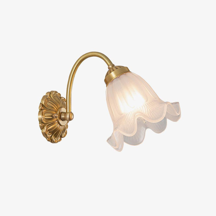 Brass Floral Glass Sconce-DWHOME