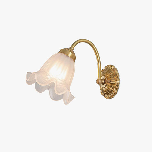 Brass Floral Glass Sconce-DWHOME