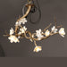 Brass Flower Branch Chandelier.