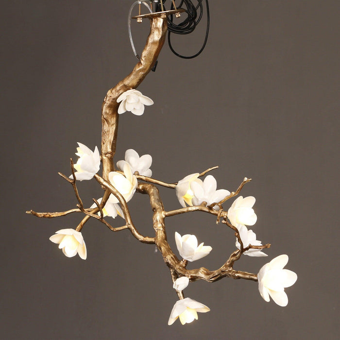 Brass Flower Branch Chandelier.