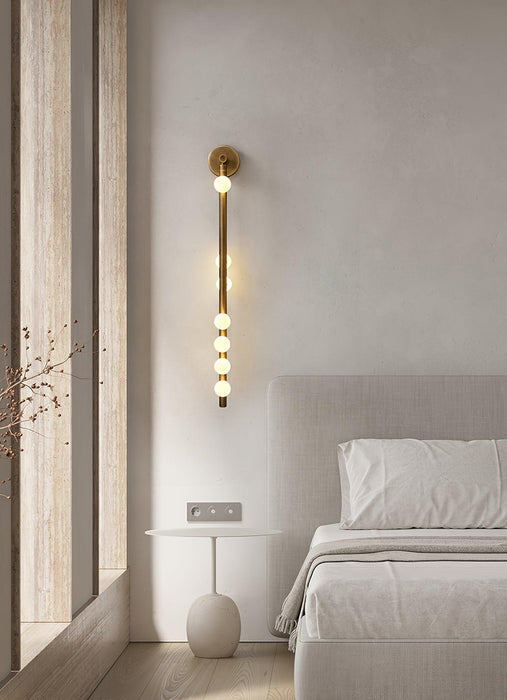 Brass Glass Tube Plug-in Wall Lamp - DWHOME