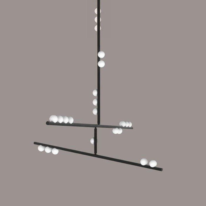 Brass Glass Drop Chandelier-DWHOME