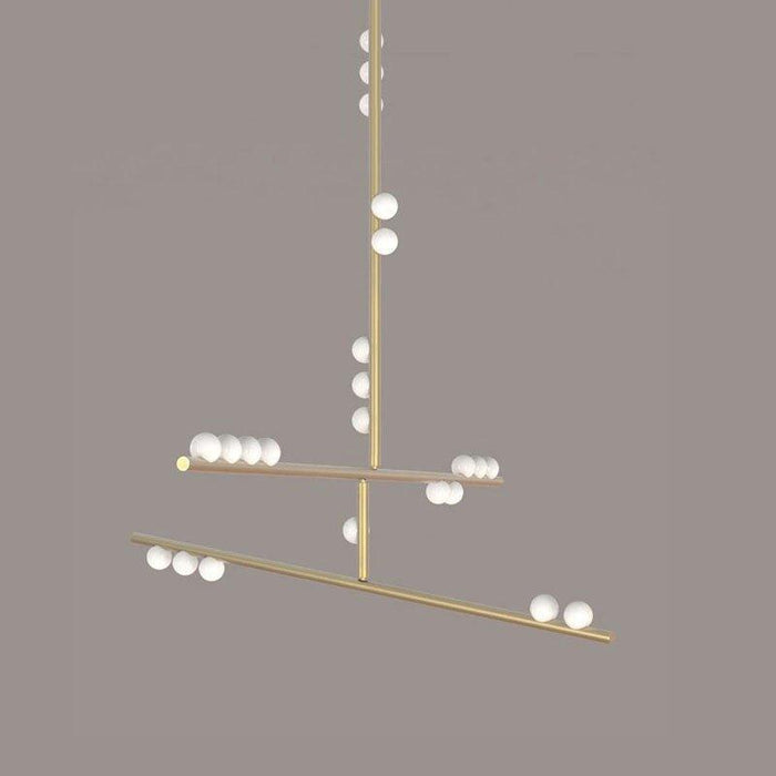 Brass Glass Drop Chandelier-DWHOME